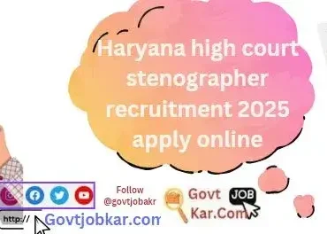 Haryana high court stenographer recruitment 2025 apply online